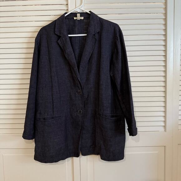 Eileen Fisher Delave Organic Linen Blazer - Picture 3 of 6